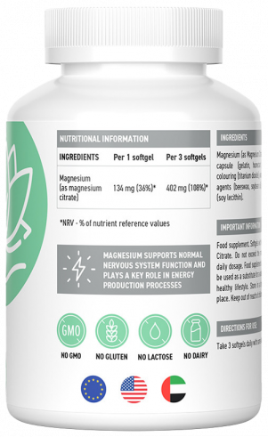 Ultrasupps Magnesium Citrate, Магния Цитрат, 90 капсул