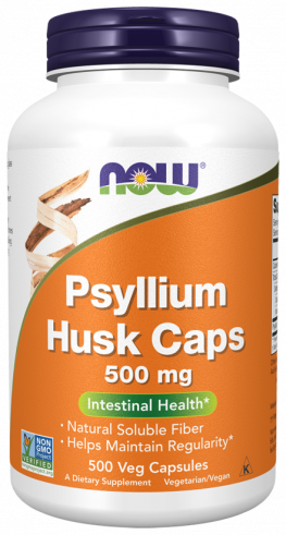 NOW Psyllium Husk, Подорожник + Пектин, 500 капсул