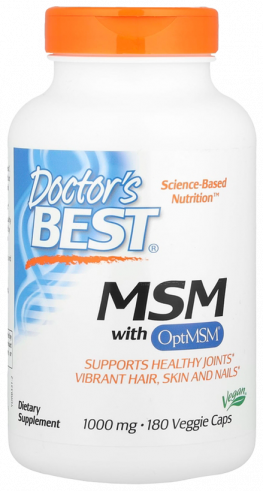 Doctor's Best MSM, Метилсульфонилметан МСМ, 180 капсул