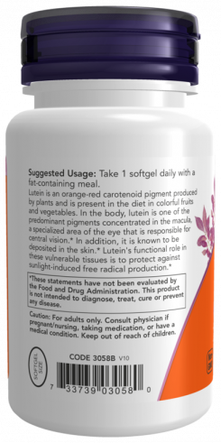 NOW Lutein Esters, Лютеин Эстерс, 120 капсул