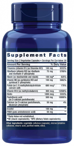 Life Extension BioActive Complete B-Complex, Полный Биоактивный комплекс витаминов группы В, 60 капсул